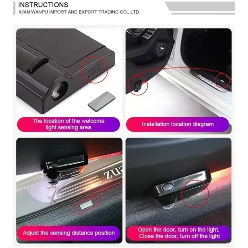 2x Car Logo Wireless Courtesy Car Door Projector LED Shadow Lights For HSV