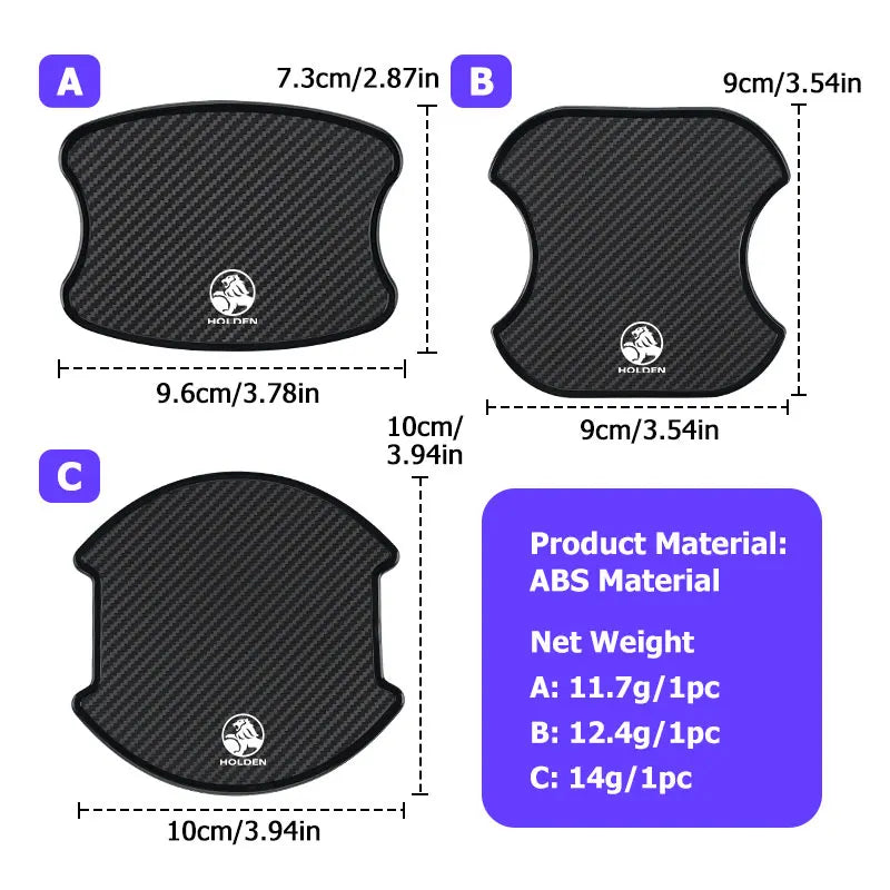 4pcs Car Door Handle Sticker Protector For Holden HSV Commodore VT VX VU VY VZ VE
