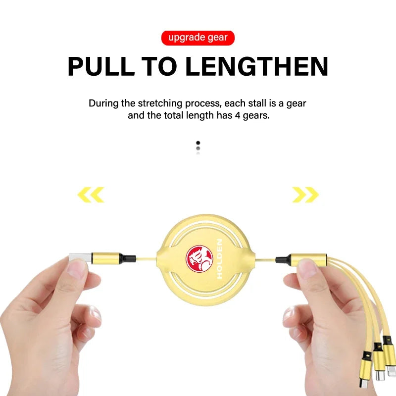 Holden 3-in-1 Charging Cable for Apple, Type-C, and Android